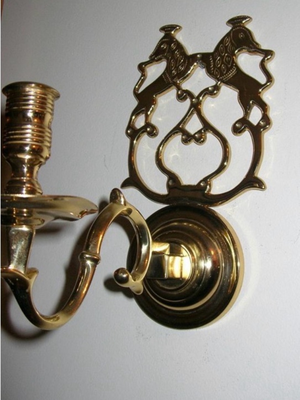 Brass Wall Sconce Hook - Polished Gold Finish